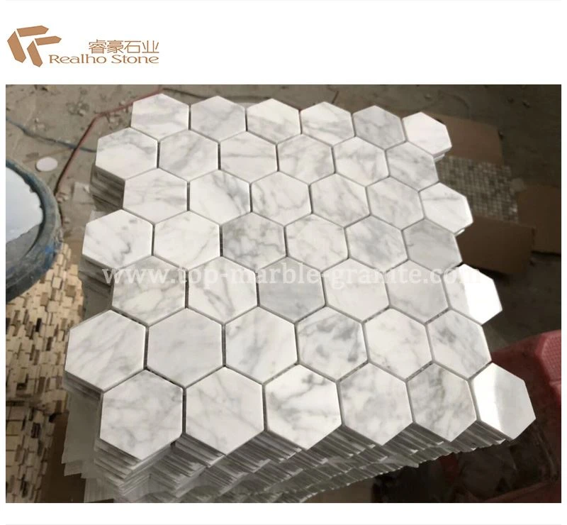 carrara marble hexagon tile