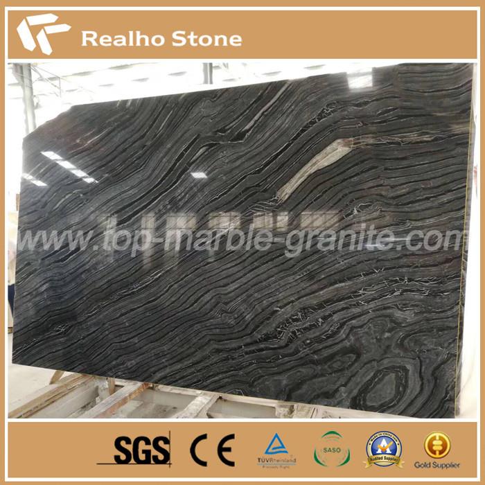 Factory Price Striped Tree Black Marble Slabs For Sales