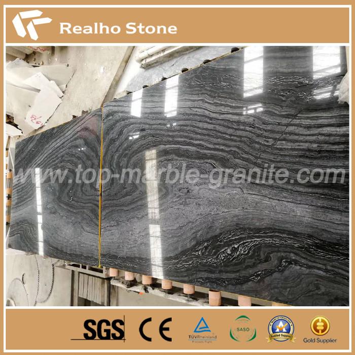 Factory Price Striped Tree Black Marble Slabs For Sales