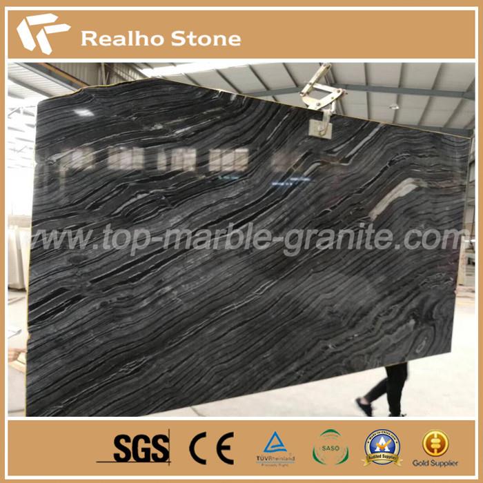 Factory Price Striped Tree Black Marble Slabs For Sales