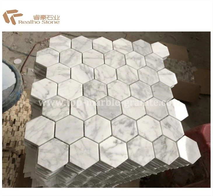 carrara marble hexagon tile