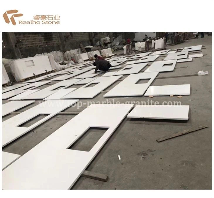 Pure White Quartz Countertop For Kitchen