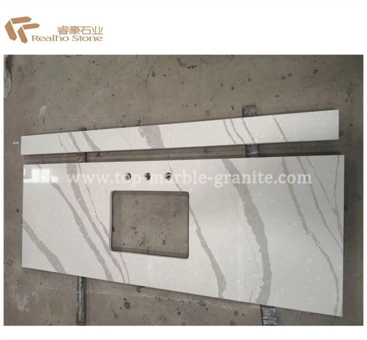 White Quartz Commercial Bathroom Countertop