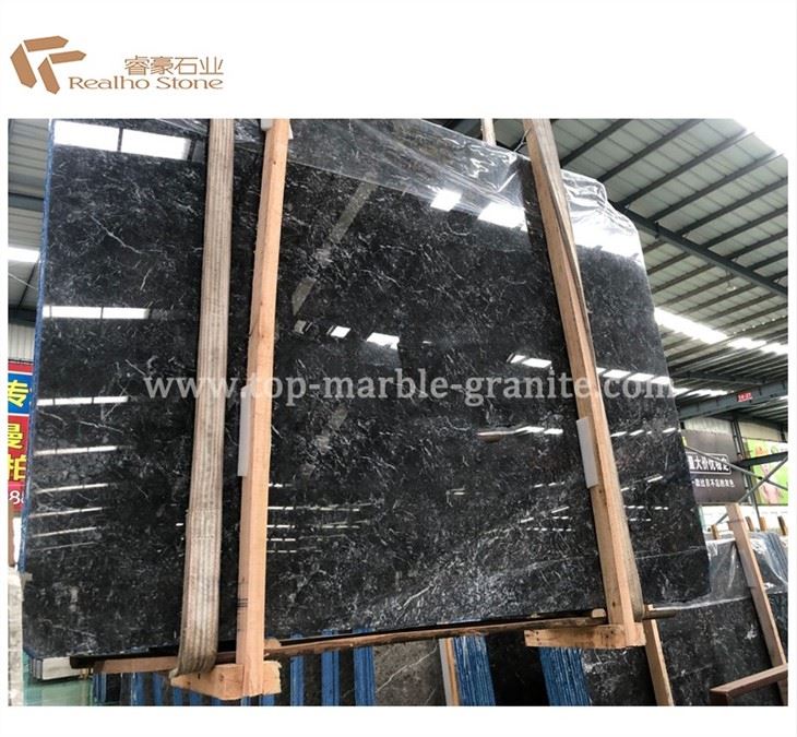 dark grey marble tiles